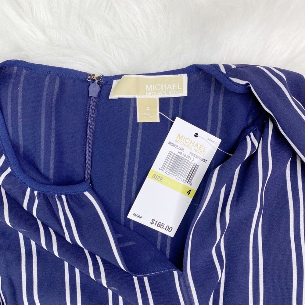 NWT Michael Kors Mega Railroad Stripe Jumpsuit - Picture 7 of 9